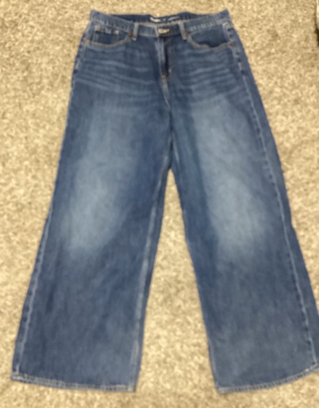 Old Navy Jeans Womens High Rise Wide Leg Wow Baggy Blue Jeans Size 12