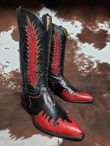 Bottes de cowboy Dunbar vintage, cuir marron, fabriquées au Texas, taille homme 10 - France