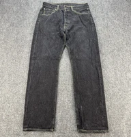 Levi's 501 Original Fit Jeans Mens 32x32 Dark Wash Black Button Fly Straight Leg