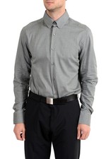 Hugo Boss "T-Stephen" Men's Gray Slim Fit Long Sleeve Dress Shirt US 14.5