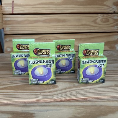 Pumpkin Masters Xtreme  Flickering Tealight  LED Pumpkin Light LOT OF 4