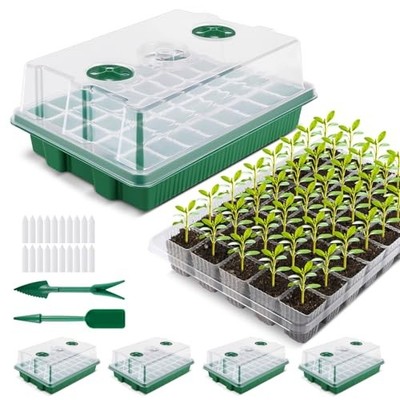 Seed Starter Tray, Super Thicken 160 Cells Seed Starter Kit with Humidity Dom...