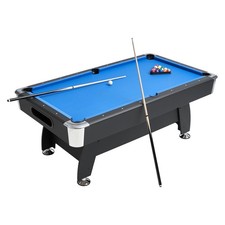 Uimoso 7 ft Portable Billiards Table with Blue Felt and Adjustable Legs