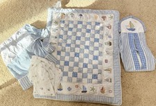 100 Cotten Nautical Themed Nursery Room Decor Set of 4 Pieces