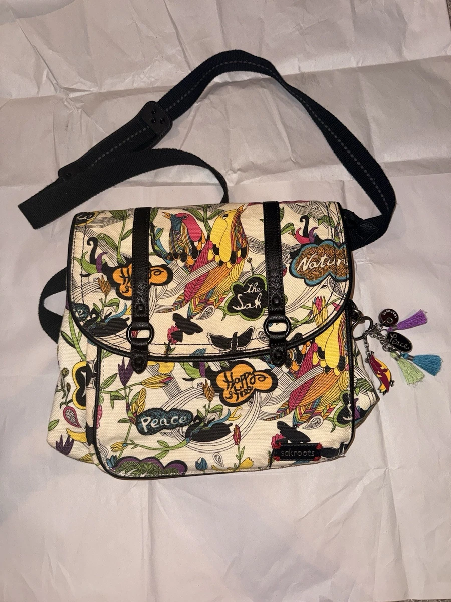 Sakroots Multicolor Floral Canvas Backpack with Black Trim Sakroots Backpack Exterior Bags & Handbags for Women for  main image 3
