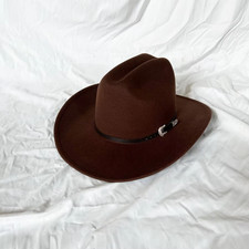 Vintage Cowboy Hat Wide Brim Western Cowgirl Fedora Leather Style Cap UK