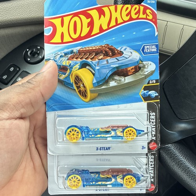 #ad #ad Hot Wheels X Steam X Raycers 1:64 Diecast Car Blue Yellow Special Feature $20.00