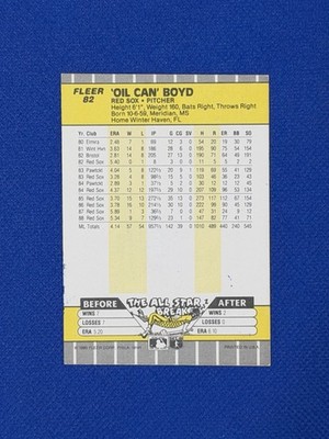 1989 Fleer Dennis Oil can Boyd Signed Auto Autograph #82 Card vv