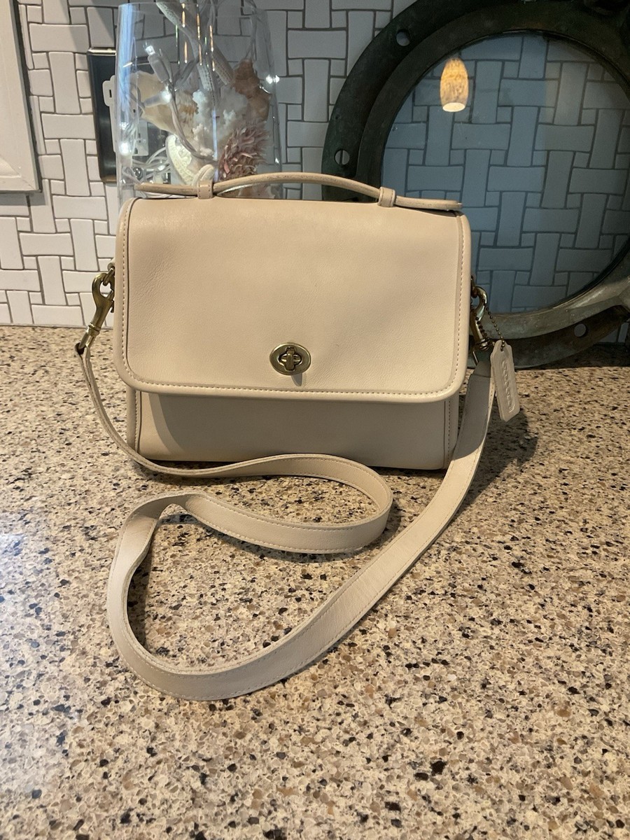 Coach Vintage Court Bag Glovetanned Leather 9870 Bone Ivory | eBay