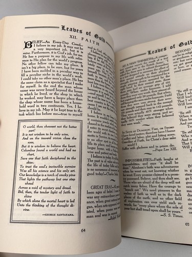 Leaves Of Gold Book Anthology Prayers Phrases Verse Inspiration Religious 1948 - Picture 11 of 12