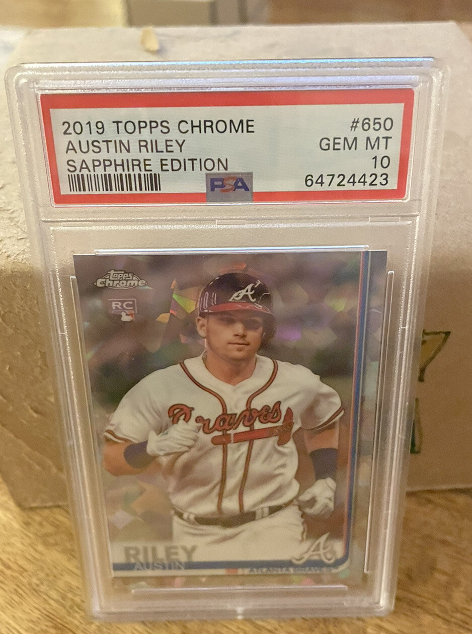 2019 TOPPS CHROME AUSTIN RILEY SAPPHIRE EDITION ROOKIE CARD #650 PSA 10 GEM MINT