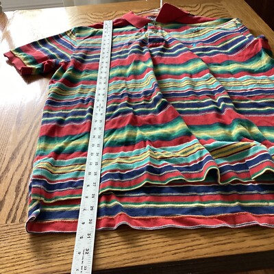 Polo Ralph Lauren Vintage 90s Y2K Multi Colored Striped Polo