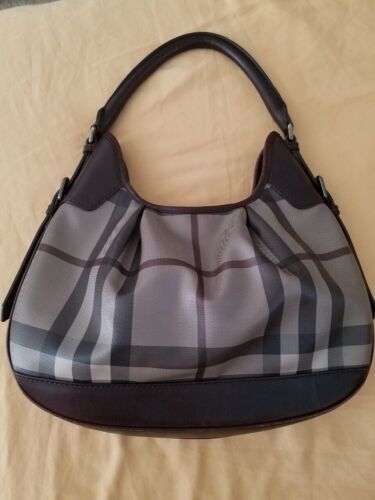 Burberry Brooklyn Smoked plum canvas Hobo Purse Very Good Used Condition - Picture 3 of 11