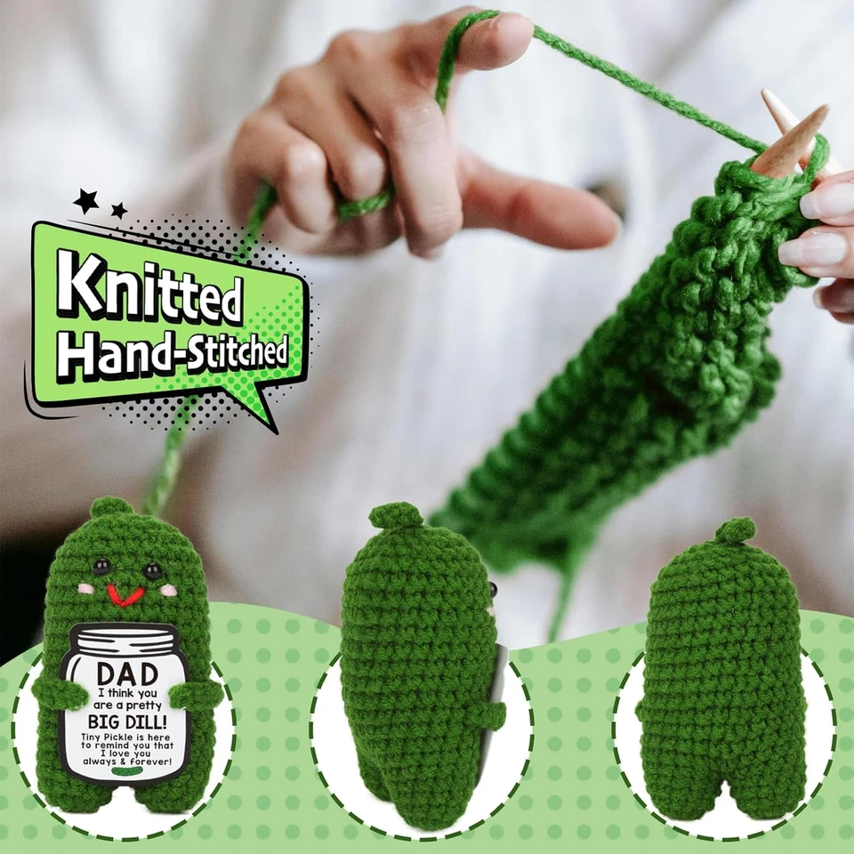 Regalos del Día del Padre de Hija o Hijo - Divertido Peluche Crochet Pickle con Big Dil Foto 4 de 4