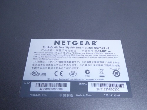 NetGear ProSafe 48-Port Gigabit Smart Switch GS748T v4 - Picture 8 of 10