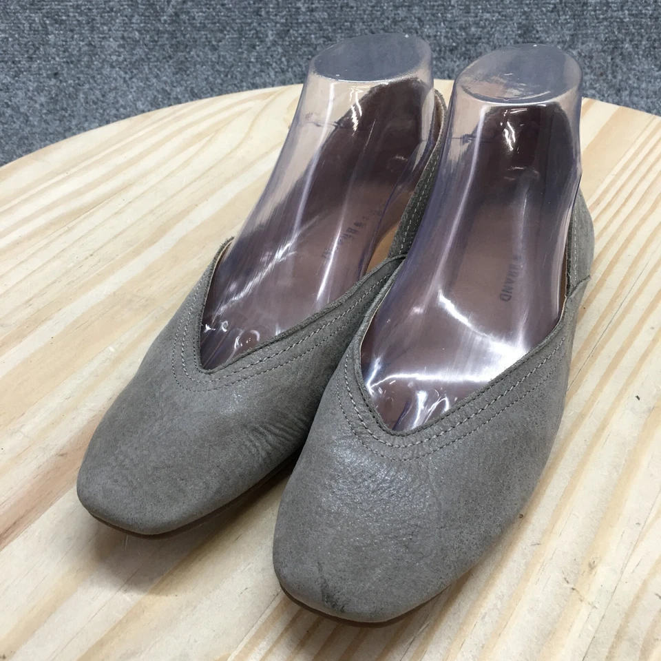 Sapatos femininos Lucky Brand 8,5 M Alba chinelo sapatilhas de balé couro camurça cinza - Imagem 3 de 4