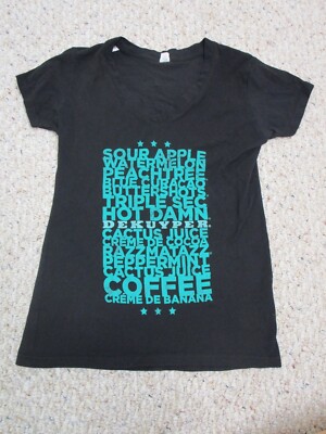 Dekuyper T Shirt Flavor Line Up Womens Size L Black Sour Apple Watermelon