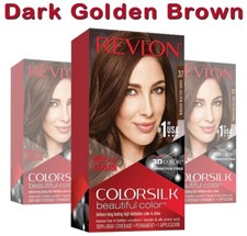 Revlon Colorsilk Permanent 3D Dye DARK GOLDEN BROWN 37 Hair Color W Keratin Sale