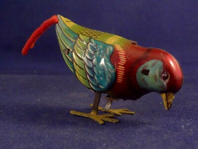 ANCIEN JOUET AUTOMATE mécanique poule tôle lithographiée Japan an. 1960