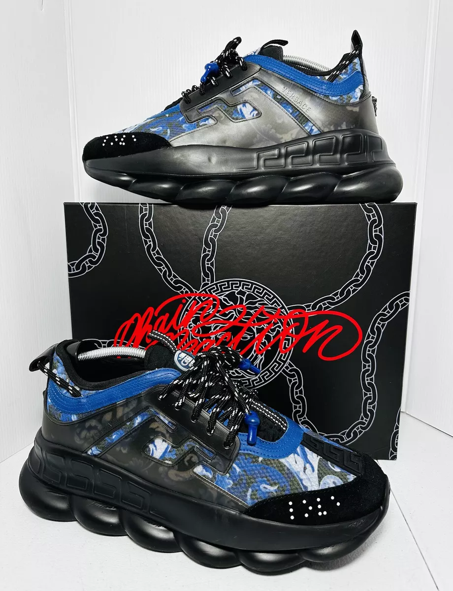 Versace Chain Reaction Sneakers Black-Blue Men’s shoes Size 47