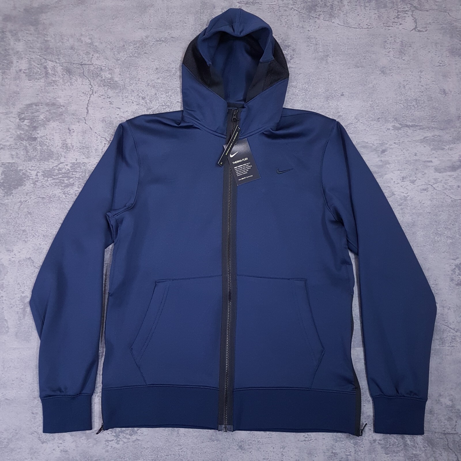 NIKE Therma Flex Showtime Full Zip Hoodie Jacket Mens Size MEDIUM Navy Blue 
