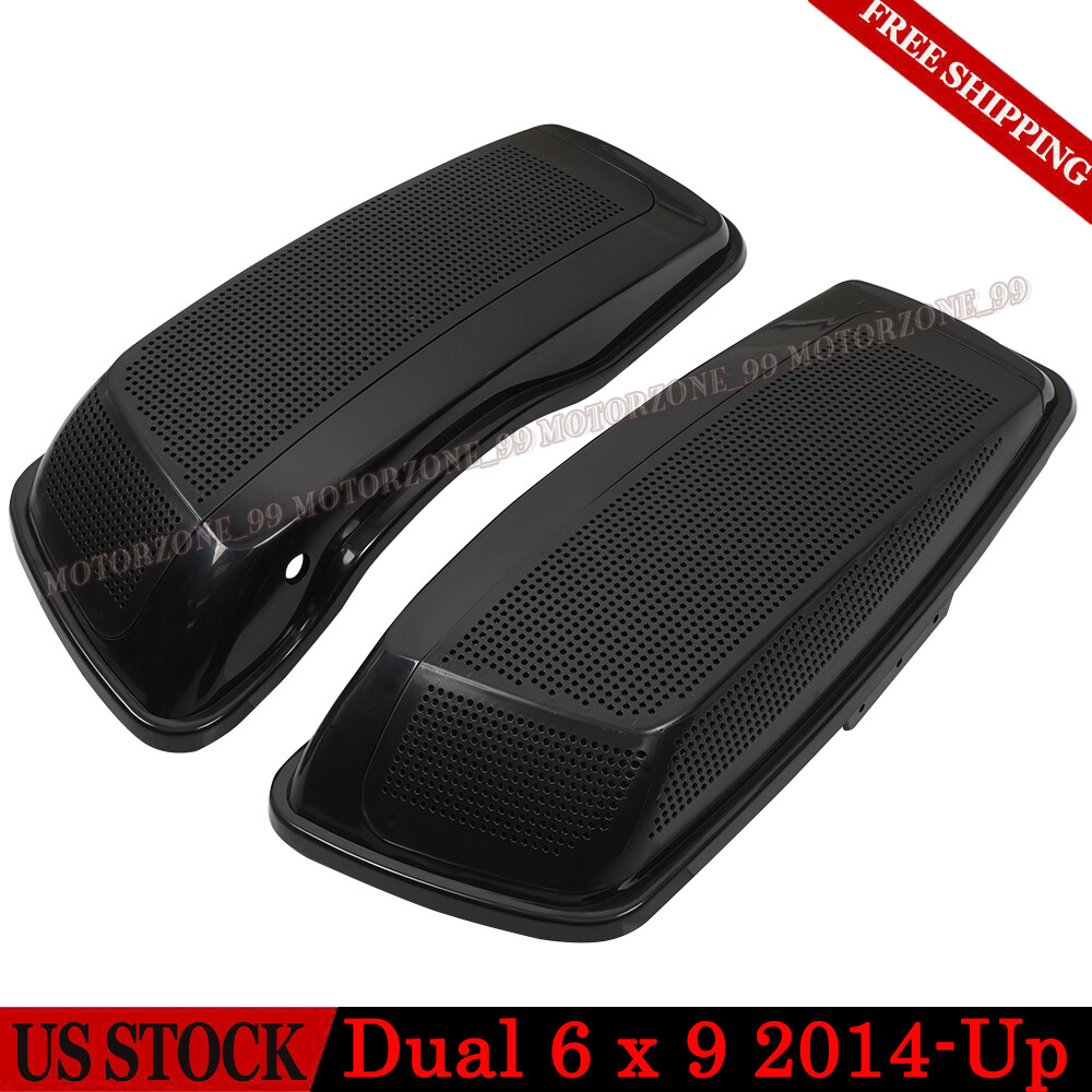 TCMT Black Saddlebag Lid w/ Dual 6x9 speaker For Harley Touring