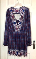 Maite Kelly Bon Prix Plus Size Purple Plaid & Aztec Print Dress Size 20-22 uk