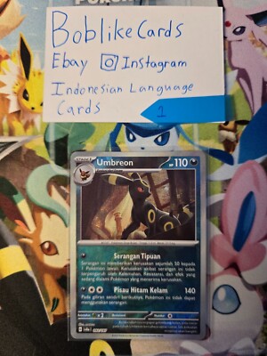 Pokemon TCG Indonesia Umbreon Master ball reverse holo 092/187 NM