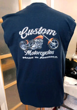 New Custom Motorcycles T-Shirt Sleeveless Biker Chopper America Tradition USA