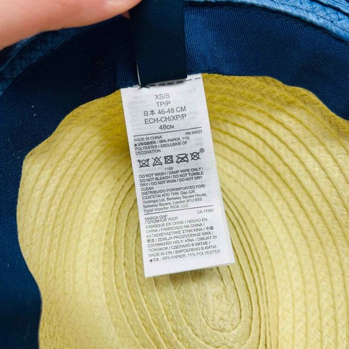 NEW Baby Gap Woven Straw Fedora Hat Tan Blue Size XS/S - Picture 5 of 5