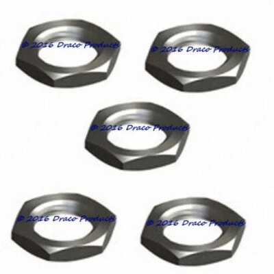 KEYSTONE Panel Nut, 3/8" Nut 1/4"-32, Hex Brass Thick Bright Nickel Plated Jam Nuts PK5