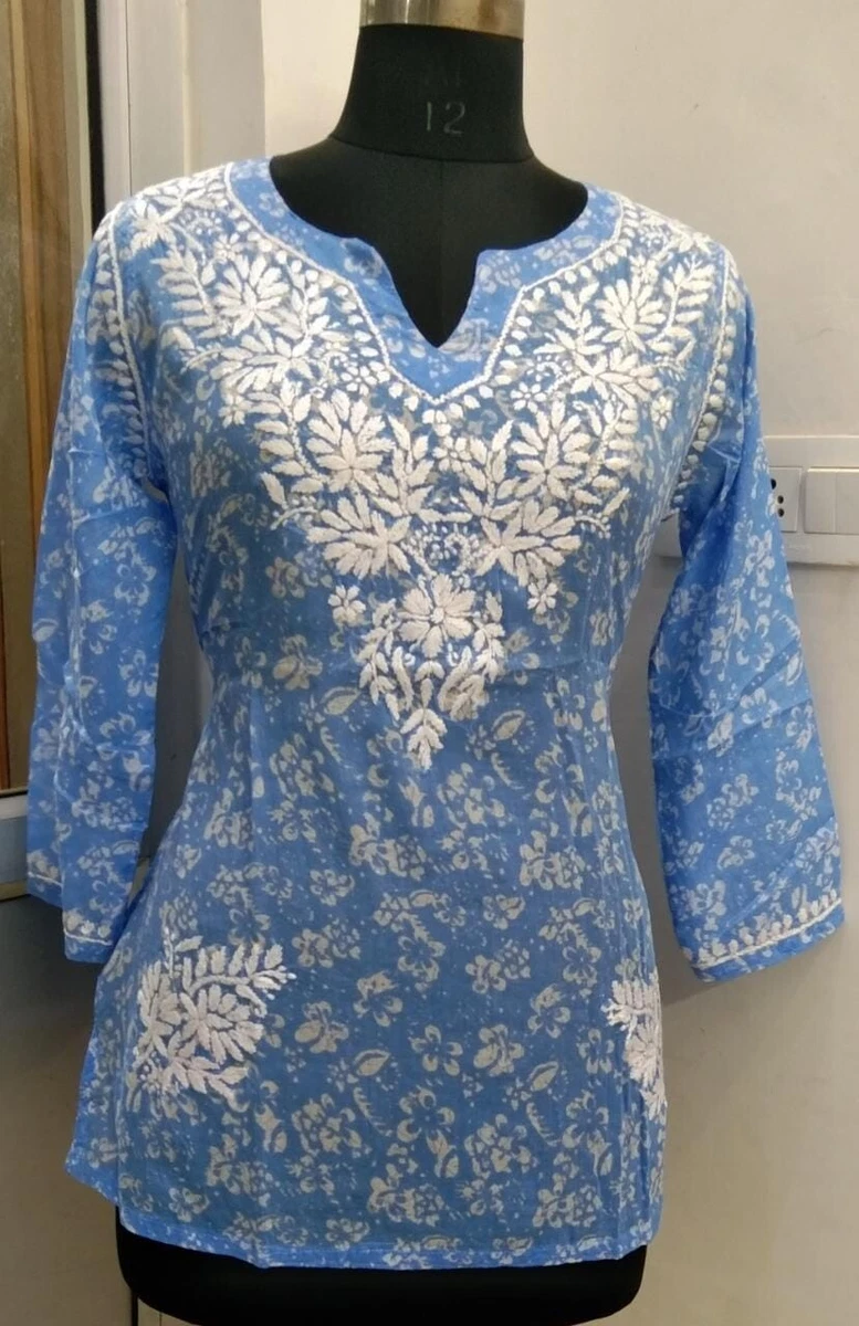 lucknowi. chikan chiffon kurti