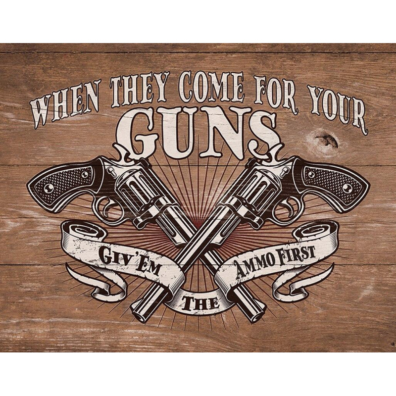 Plaque métal publicitaire 30x40cm pour l'ambiance man cave rétro Ammo First