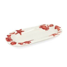 Bassano Ceramic Serving Plate Seafood 3D Design 29 Cm From Italy New