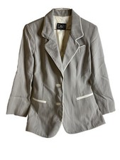 Ladies Casual Pin Strip Cardigan Jacket Womens Office Open Front Blazer Suit