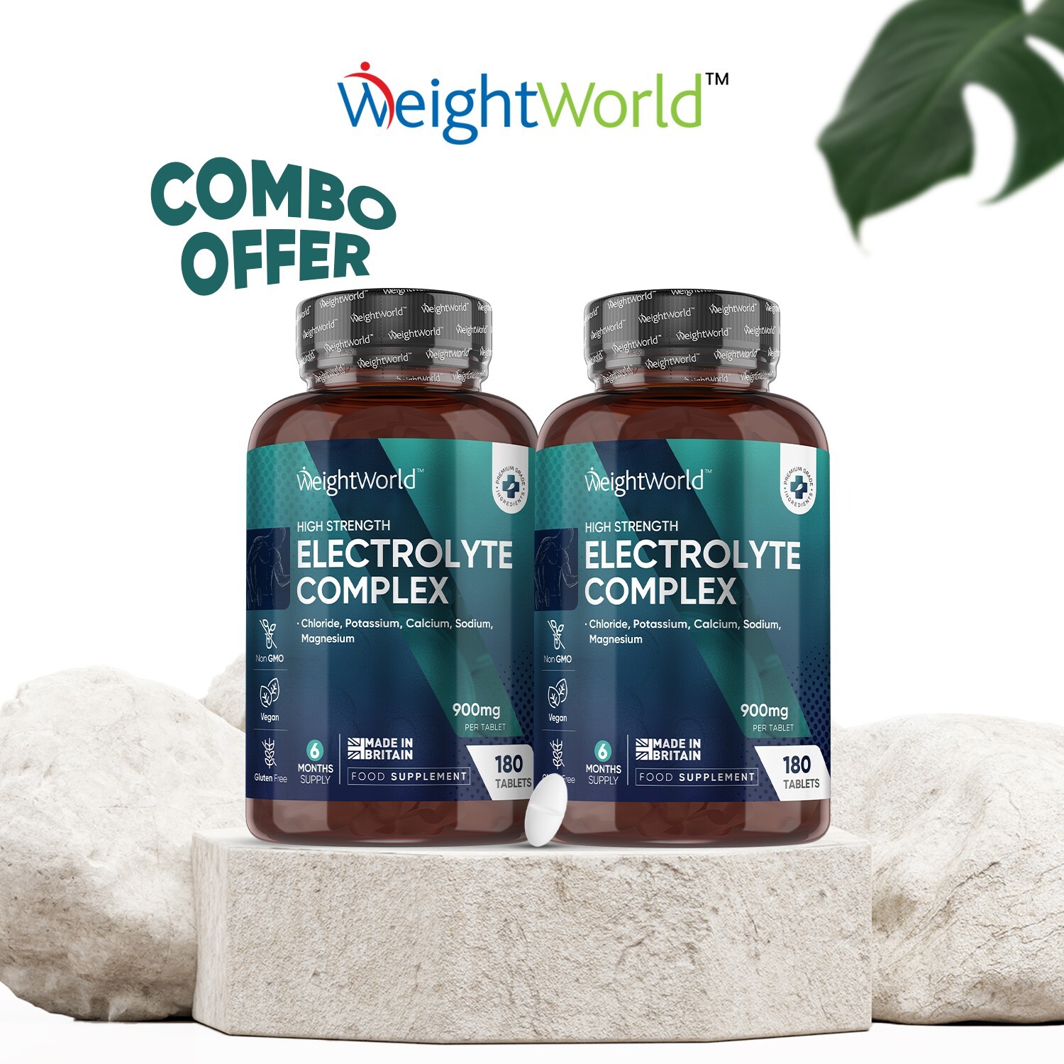 Electrolyte Complex - 180 tablets x2 - 900mg - Fitness & sports training - Vegan