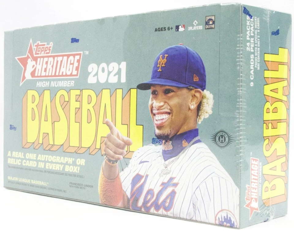 2021 Topps Heritage High Number Baseball Hobby Box 24 Packs Per Box 9 Cards/Pack - Image 2 of 4