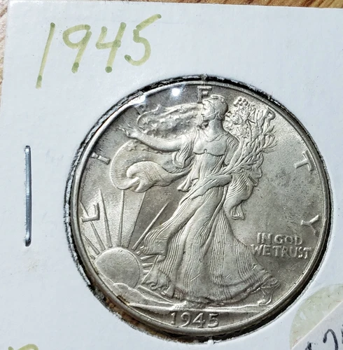 1945 Walking Liberty Half Dollar Nice BU Graded Fairly MS UNC Uncirculated