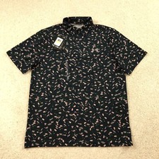  read Under Armour Playoff Printed Polo Shirt Mens Medium Floral Navy Blue Green