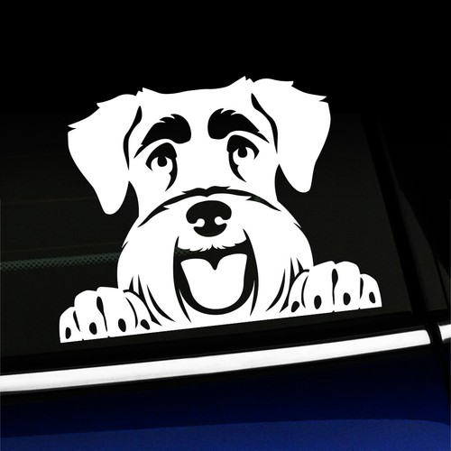 Peeking Schnauzer - Cute Dog Sticker Decal - You choose the color - 第 1/26 張圖片