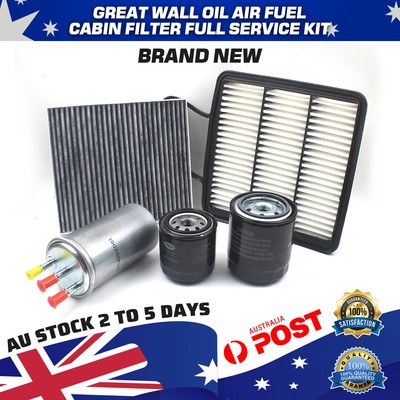 Oil Air Fuel Cabin Filter Full SERVICE KIT Great Wall V200 2.0L Diesel