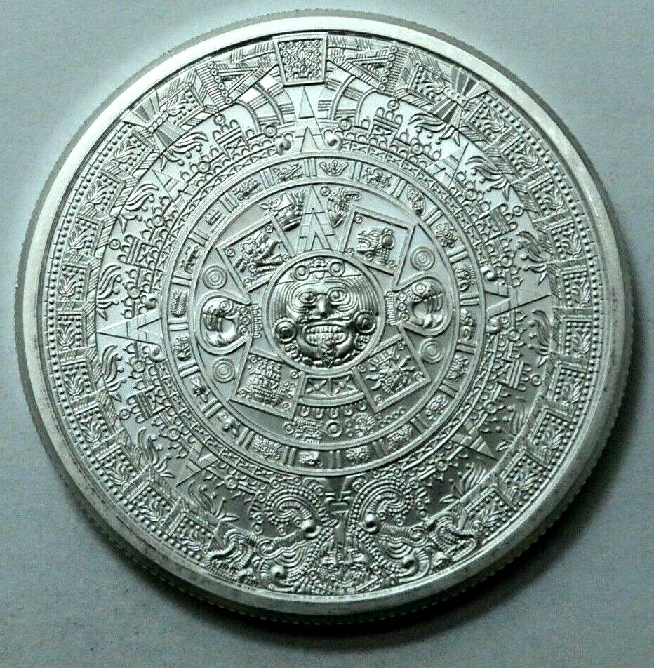 2 Oz 999 Silver Aztec Mayan Calendar Collectible Coin Medal