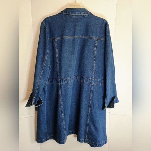 NorthStyle Blue Jean Jacket Classic Oversized Fit Size 1X 100% Cotton Pockets - Picture 2 of 7