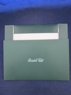 MARSHALL FIELD'S Green Gift Box White Lettering Foldable 2.25''x15.5''x9.5'' Glossy