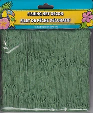Luau FISH NET NETTING Decoration for Beach Pool Party Tiki Bar ~ 6x8 ft ~ Green