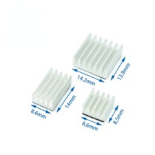 10PCS NEW Raspberry Pi 4B Anodized Heat Sink IC Silver Aluminum three-piece Set