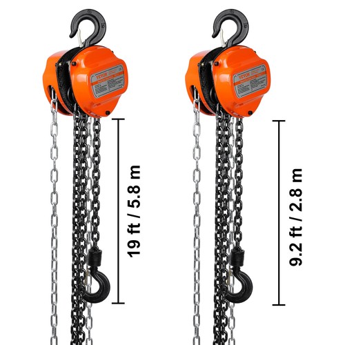 VEVOR Chain Hoist G80 Block Hoist Ratchet Type 1100-6600lb Capacity 10/20ft Lift - Picture 2 of 62