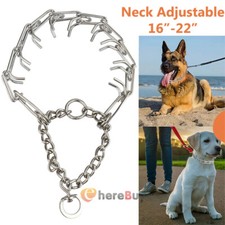 Dog Training Prong Collar Chrome Metal Steel Adjustable Pinch Choke Chain Collar