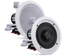 Pyle Pro 6.5" Two-Way In-Ceiling Speaker System Pair in White -  PDIC61RD (A96)