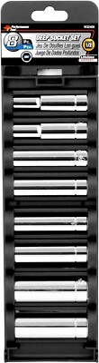 Performance Tool W32400 8-Piece 1/2-Inch Drive Metric Deep Socket Set